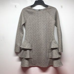 NWT Girls Casual Grey Heather W/Gold Evening Dress